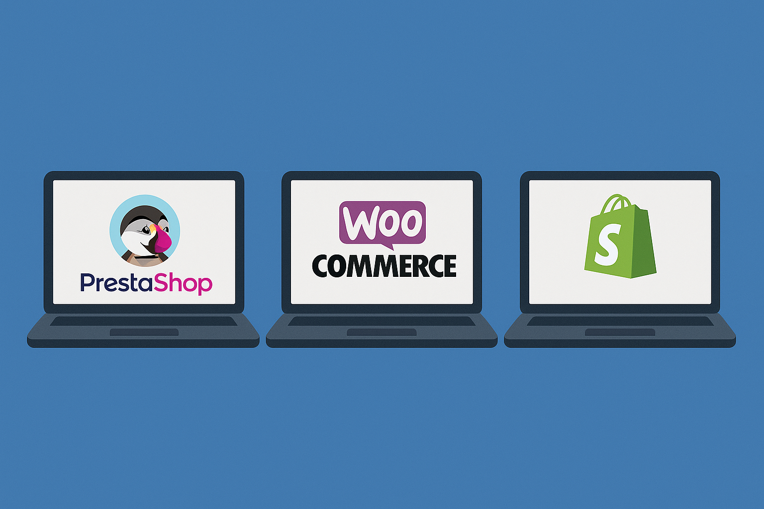 Illustration différents CMS e-commerce