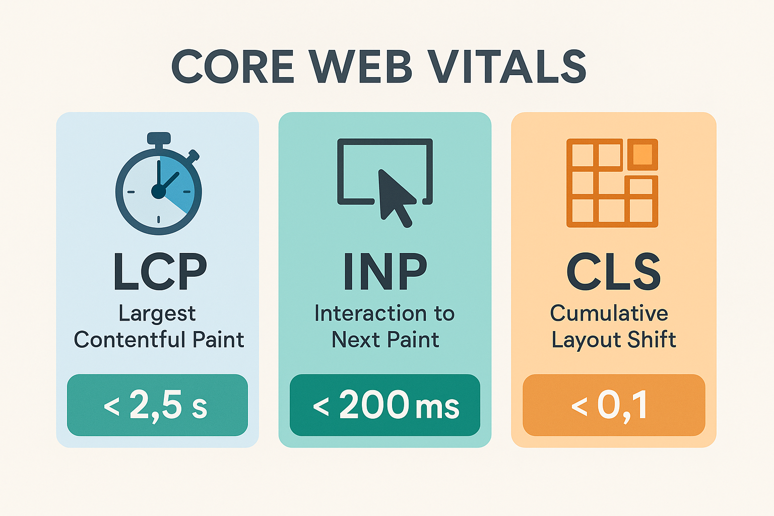 core web vitals lcp inp cls