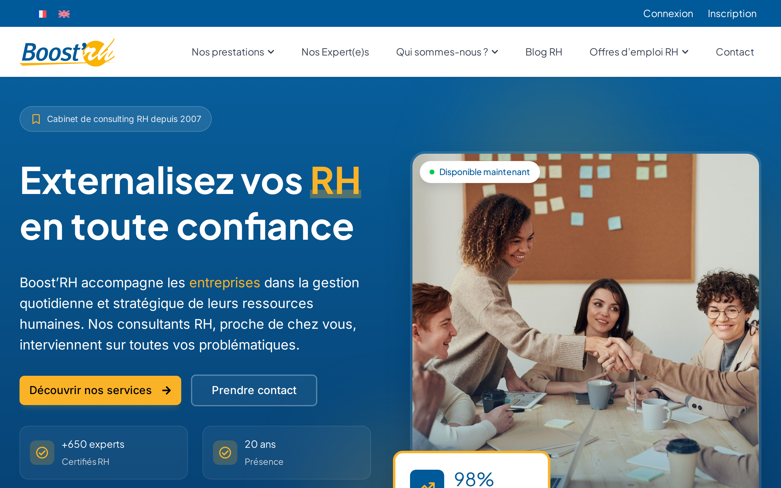 Aperçu du site Boost'RH