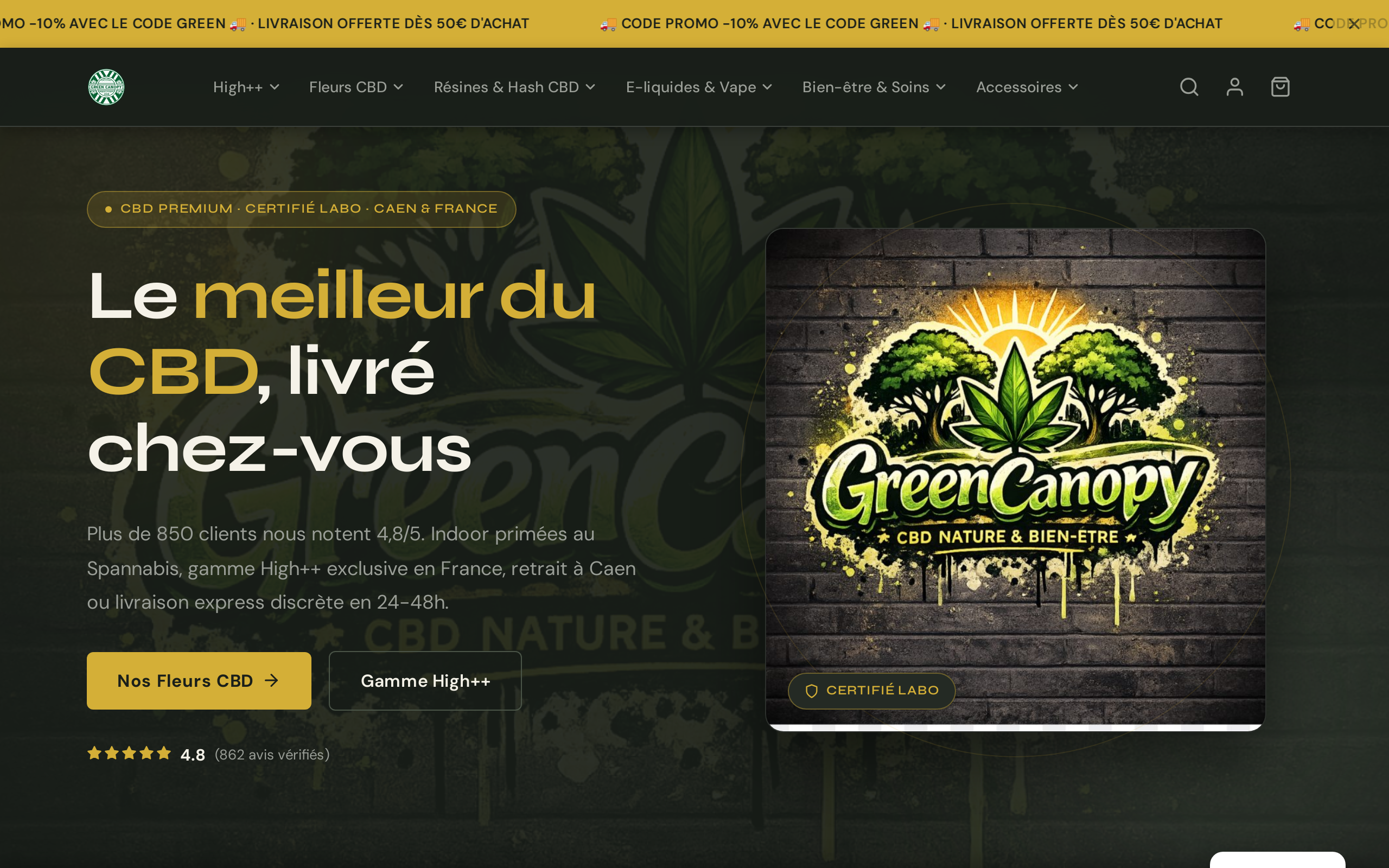 Aperçu du site Green Canopy Shop